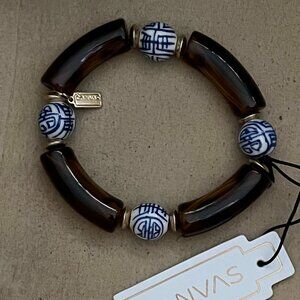 Joon Leopard Print Oriental Beaded Bracelet NEW